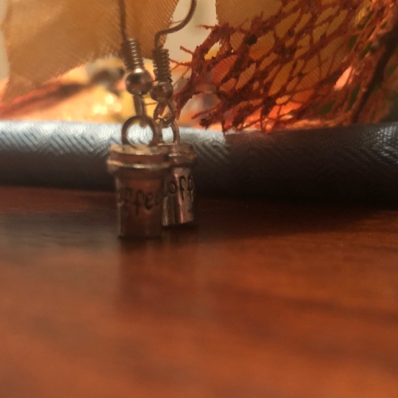 Silver coffee cup earrings for fall! - Picture 3 of 3